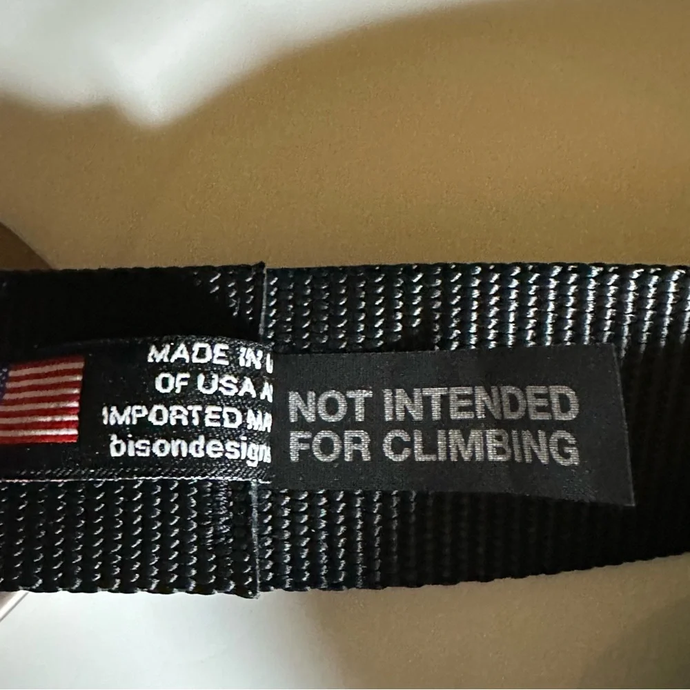 Bison Designs Black Nylon Web Belt w/ V Ring Medium 49